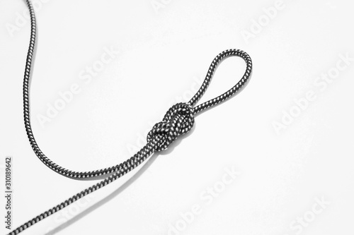 figure eight knot on white background