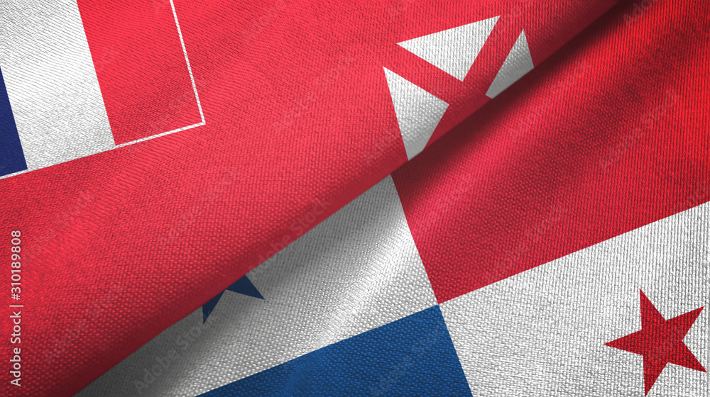 Wallis and Futuna and Panama two flags textile cloth, fabric texture Wallis and Futuna and Panama two flags textile cloth, fabric texture