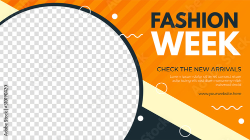 Fashion week banner template. Promotion sale banner for website, flyer and poster