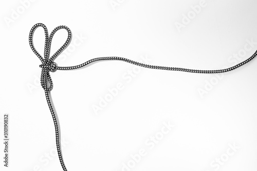 A bunny ears knot on white background