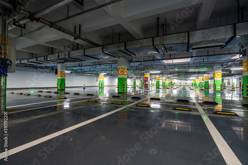 underground parking lot  without people