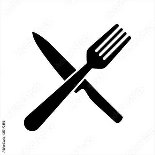 cutlery kitchen icon black simple flat vector illustration eps10 isolated on white background