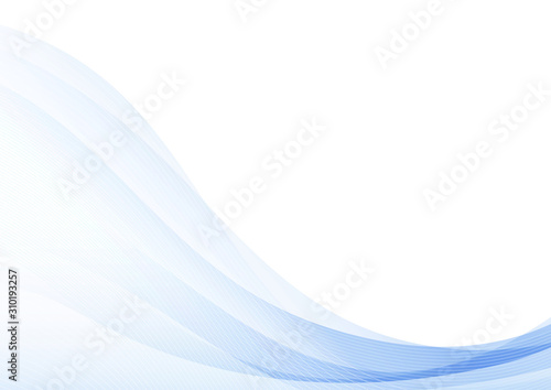 Blue wave curve texture template abstract background vector illustration