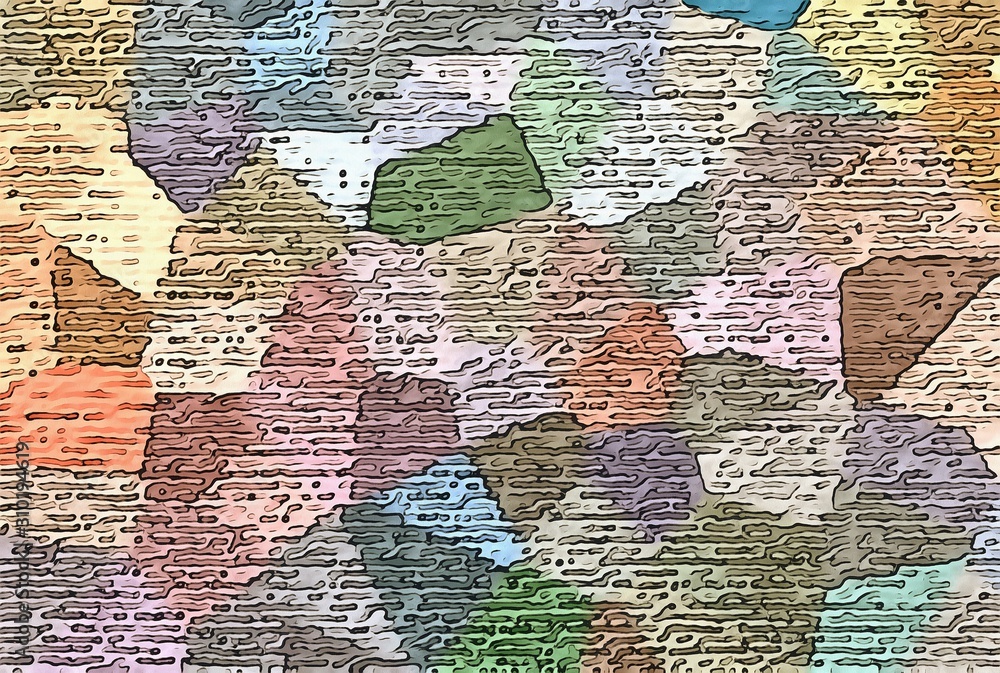 Naklejka premium Abstract polygonal background. Triangles texture. Geometric modern art. Futuristic simple painting on canvas. Pattern for design. Backdrop template. Low poly concept artwork. Decorative elements.