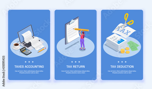 Taxes Vertical Banners Set
