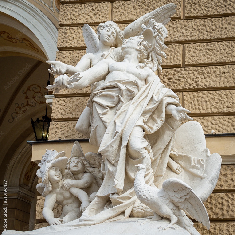 Sculpture on the facede of  Odessa National Academic Theater of Opera and Ballet.