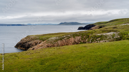 Scenic view of Erris Peninsula, Erris Head Loop Walk, Glenamoy, Belmullet, County Mayo, Ireland
