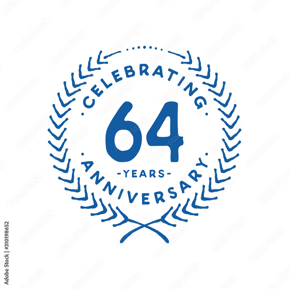 64 years design template. 64th logo. Vector and illustration. 64 years design template. 64th logo. Vector and illustration.
