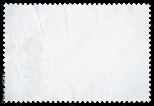 Blank postage stamp - Isolated on Black (Clipping path included)