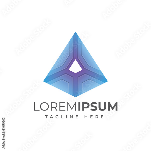 Abstract triangle logo illustration Vector