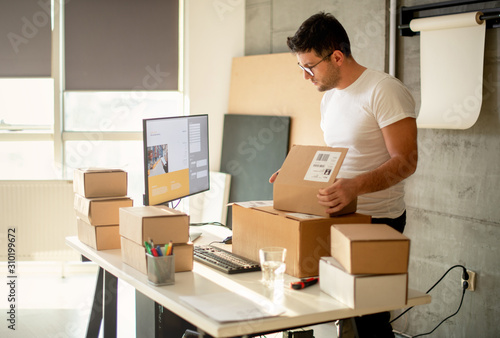 Young Man Working in Delivery service