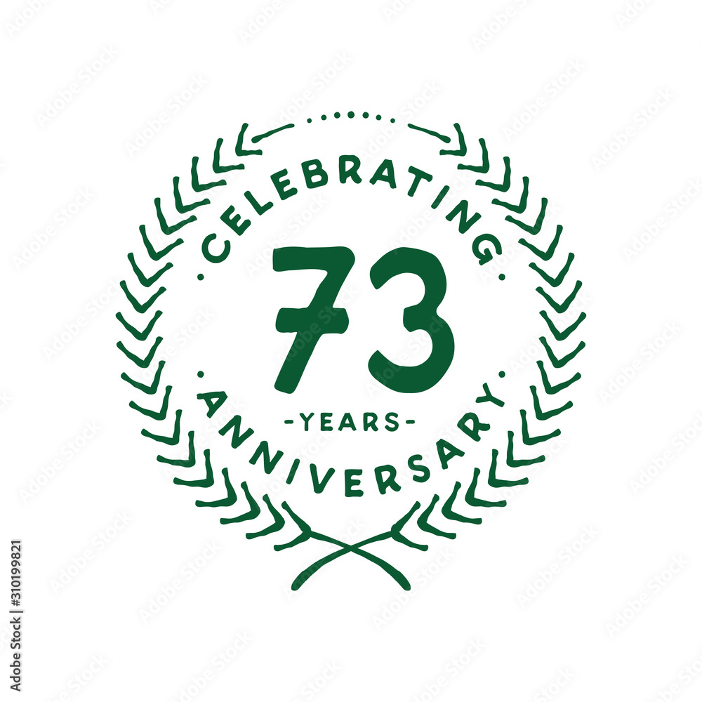 73 years design template. 73rd logo. Vector and illustration. 73 years design template. 73rd logo. Vector and illustration.