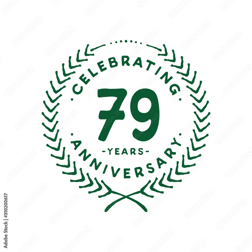 79 years design template. 79th logo. Vector and illustration. 79 years design template. 79th logo. Vector and illustration.