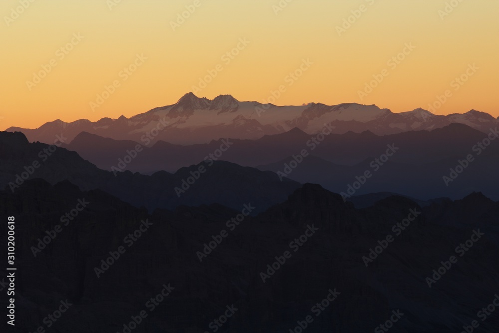 Grossglockner (Austria) seen from Marmolada Summit  Italy  Dolomites