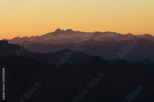 Grossglockner (Austria) seen from Marmolada Summit Italy Dolomites