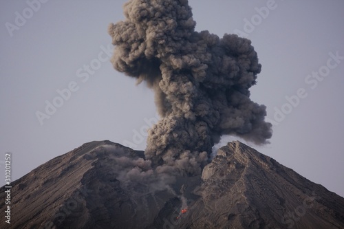 Cloud of volcanic ash from Semeru Java Indonesia © moodboard