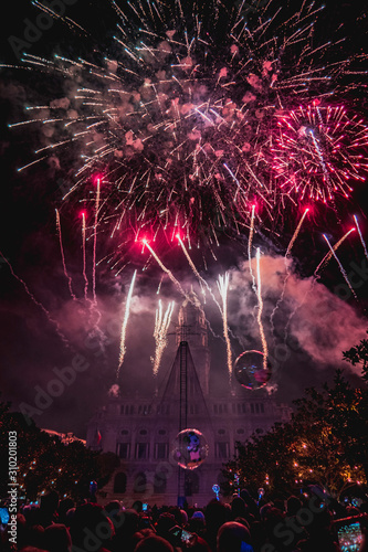 New Year's Eve Fireworks in Porto, Portugal