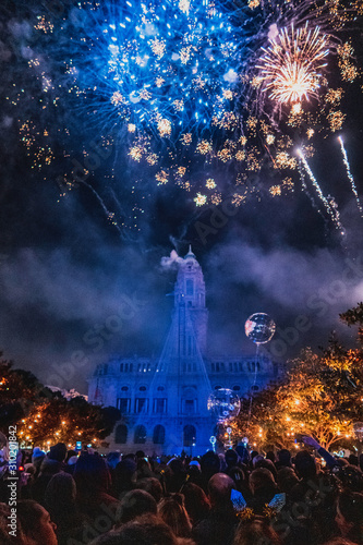 New Year's Eve Fireworks in Porto, Portugal