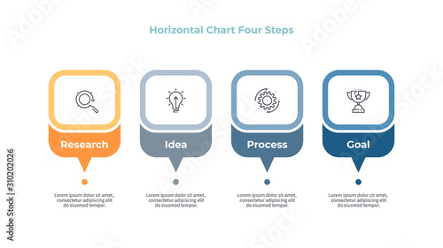 Business infographic with 4 steps, options. Vector template.