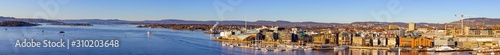 Panorama of Oslo skyline and fjord, Norway photo