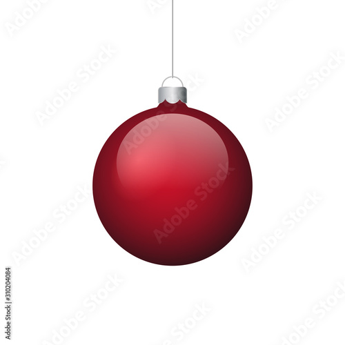 Dark red Christmas ball illustration