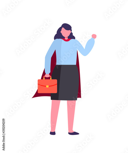 Lady holding briefcase with documents vector, female working for company hero lady in business corporation isolated person in flat style, formalwear