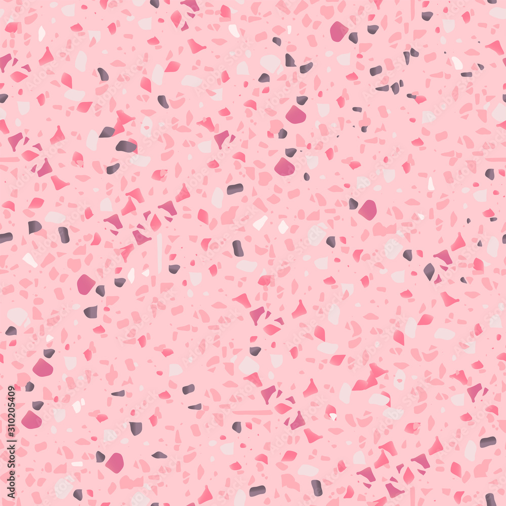 Terrazzo pink seamless pattern