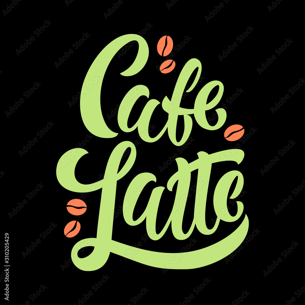 Fototapeta premium Coffee handwritten lettering .Coffee typography vector design for a coffee house. Design template celebration. Vector illustration.