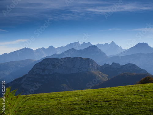 Mountain landscape with blue sky