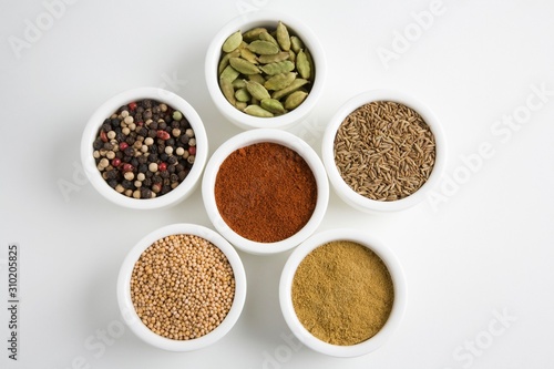 Different Types Of Spices Kept In A Bowl