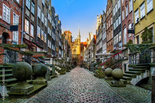 Architecture of Mariacka street in Gdansk is one of the most notable tourist attractions in Gdansk. Poland photo