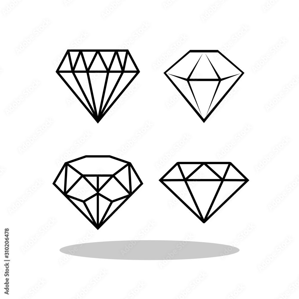 Diamonds icon set in trendy flat style. Diamond symbol for your web site design, logo, app, UI Vector EPS 10. Diamonds icon set in trendy flat style. Diamond symbol for your web site design, logo, app, UI Vector EPS 10.