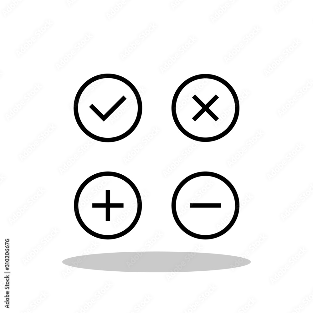 Outline confirm icons in flat style. Confirmation symbol for your web site design, logo, app, UI Vector EPS 10. Outline confirm icons in flat style. Confirmation symbol for your web site design, logo, app, UI Vector EPS 10.