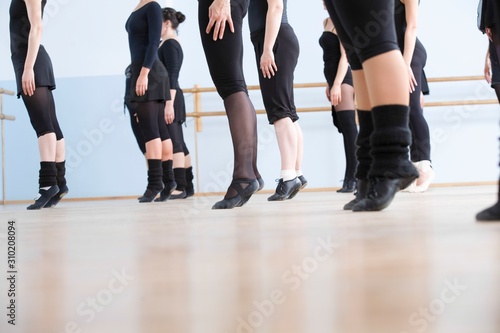 Ballet Dancers Practicing In Rehearsal Room