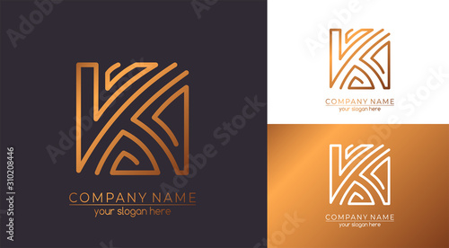Letter K logo or monogram. blank for business card. For your business. Vector sign.