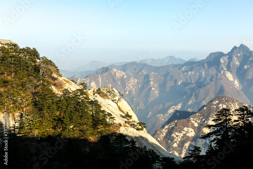 Mountain view from the peak of Huashan