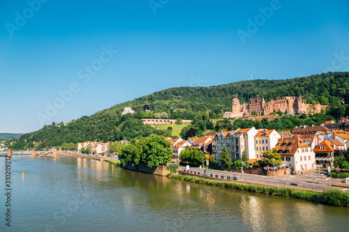 Heidelberg castle and river in Germany