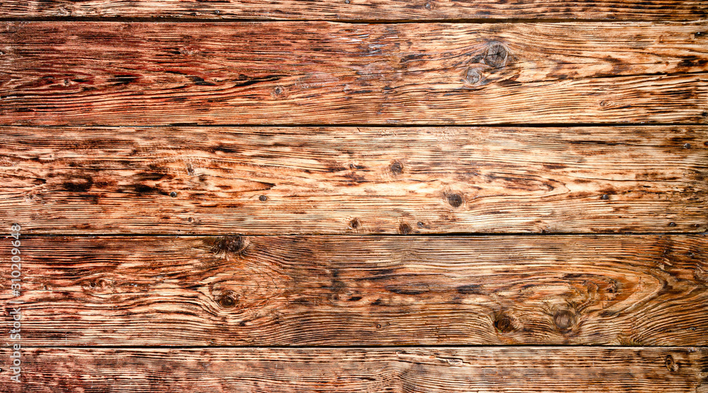 Fototapeta premium Wall made of horizontal dark brown boards