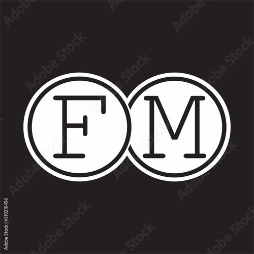 FM Initial letter linked circle capital monogram logo modern template