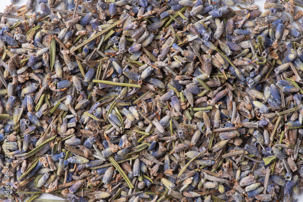 Dried lavender flowers, food background. Dried lavender flowers, food background.