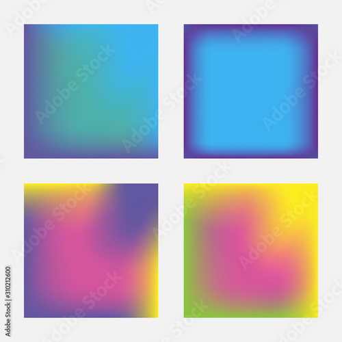 Trendy square backgrounds for banners, posters, flyers, cards. Social media multicolored templates with place for text. Vector illustration