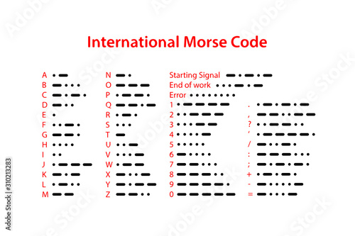 International Morse code. Vector illustration