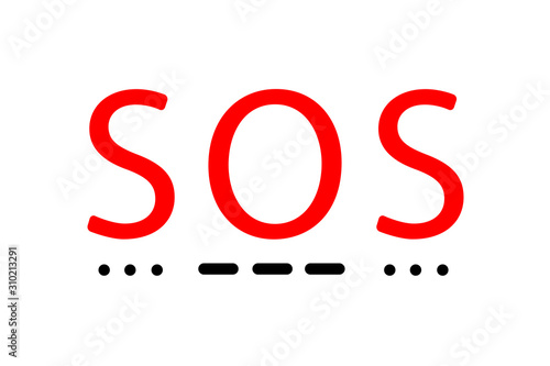 SOS. International Morse code. Vector illustration