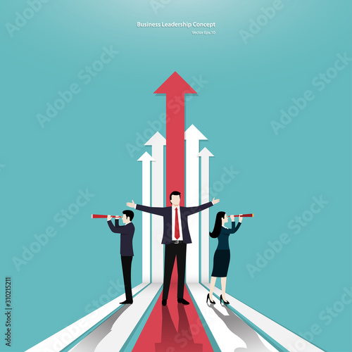 Business teamwork and arrow concept