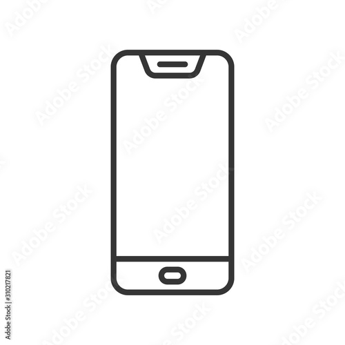 Linear phone icon isolated. Outline smartphone