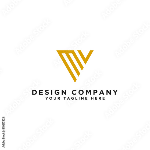 Inspiring logo designs for companies from the initial letters MV logo icon. -Vectors