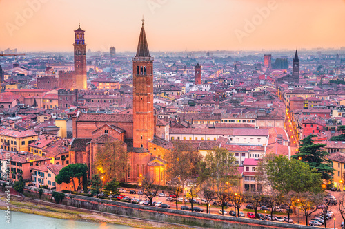  Verona, view of city and adige river, Italy