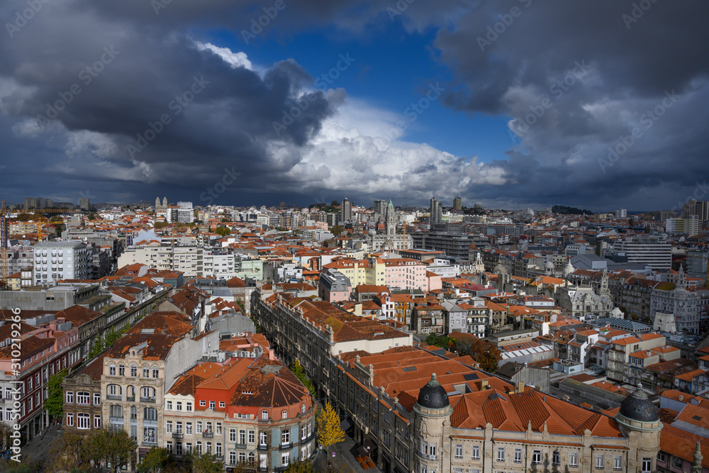 Aerial view of buildings in Vitoria, Porto, Portugal