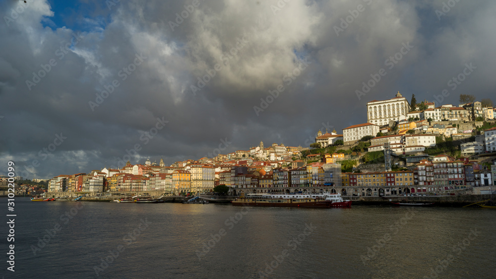 City  along the waterfront, Douro River, Porto, Portugal