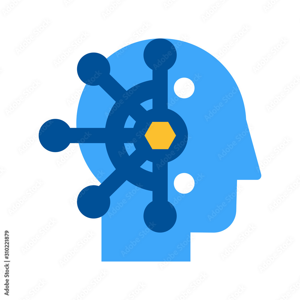 Mind control, thought manipulation flat vector icon Mind control, thought manipulation flat vector icon